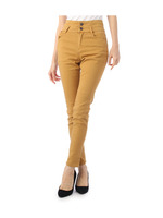 ハイウエストカラースキニーパンツ/レッド系(068)