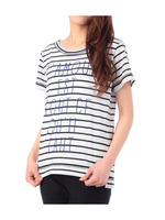 プリントラウンドネックTシャツ/ホワイト(301)