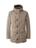 メモリーギャバ製品洗い中綿ブルゾン/サンドベージュ(053)