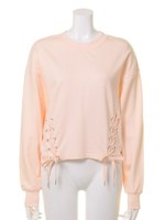 レースアップバルーン袖TOPS/ブラック