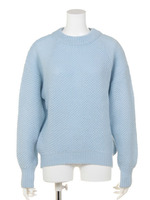 ワッフルニットトップス/OFFWH