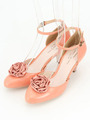 【本革】花付きアンクル2WAYストラップサンダル/ピンク