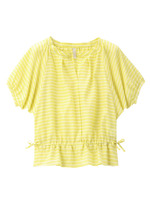 ステッチボーダーブラウス/イエロー(331)