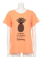 パイナップルメンズライクTシャツ/オレンジ