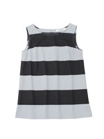 ビッグボーダーノースリーブブラウス/313(ライトグレー×チャコールグレー)