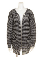 ファンシーツィードニットロングCD/ブラック