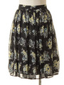 フローラルシフォンスカート/BK