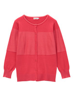 ラメ切り替えニットカーディガン/オレンジ(067)