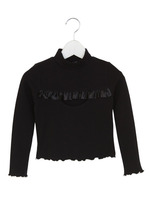 胸あきフリルカットソー/ブラック