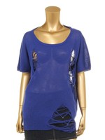 背中スパイダーサマーニット/ブルー