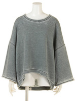 裏毛オパールショート丈プルオーバー【Planet blue】/グレー