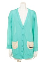 バイカラーコビニャーポケットカーデ/ピンク