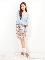 フラワープリントスカート/PINK