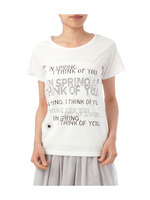 手描き風ペイントロゴTシャツ/ホワイト(001)