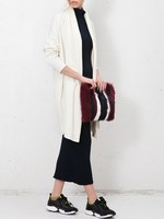 ナイロン3Dケーブルニットワンピース/ブラック