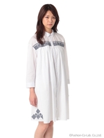 ハーダンガー刺しゅうワンピース/チャコール