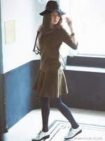 リバーシブルスカートセットアップ/ブラウン