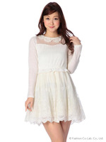 【LIZLISA】花レース衿ワンピース/ピンク