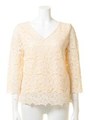 カギ編みレースTOPS/ベージュ