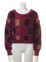 カラーブロックニットプルオーバー/BLK