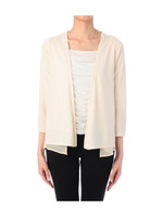 シフォン切り替えトッパーカーディガン/ベージュ系(051)