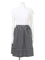 ストライプSKフレンチTシャツドッキングOP/オフホワイト