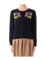 フラワーブーケニットカーディガン/ホワイト(002)