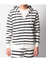 ボーダースウェットZIPパーカー/オフホワイト(003)