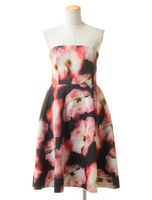 グラフィカルフラワーベアワンピース/BK