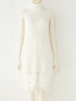 コットンレースニットコンビOP/IVOY