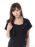 パーティードレス・フェイクファーノーカラーボレロ/クロ