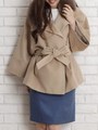ファー付リラップコート/キャメル