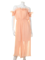 プリーツガウチョロンパース/BLK