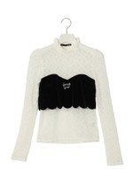 ベロアレースTOPS/ブラック