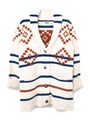 SHAWL COLLAR NATIVE CARDIGAN/WHITE