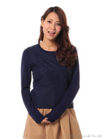 オーガンジーレースニットプルオーバー/ネイビー