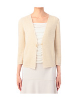 キルトピン付き ラメニットカーディガン/ベージュ系(051)