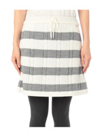 ニットボーダー柄スカート/ブラック(019)