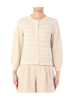 パールビーズボタンニットカーディガン/アイボリー(304)