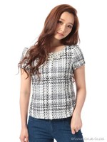 ファンシーツィードトップス/ネイビー