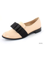 リボンエナメルローファー/ベージュ