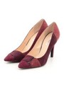配色ポインテッドトゥパンプス/ボルドー