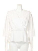 【GREED】COTTON STRETCH Peplum Top/WHITE