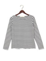 ●JC C ボーダー クルーネック 9分袖/M.Brn