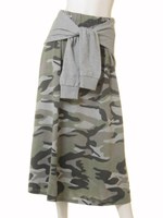 Ｓ　腰巻き付裏毛マキシＳＫ/カーキ