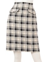 チェックタイトスカート/ライトグレー