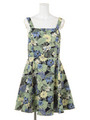 トロピカルフラワーツーウェイワンピ/ブルー