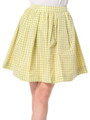 バックリボンチェックタフタスカート/イエロー