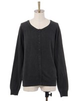 フェード加工 コットンカーディガン/モカーキ