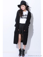 【O】ボリュームロングニットカーデ/WHITE